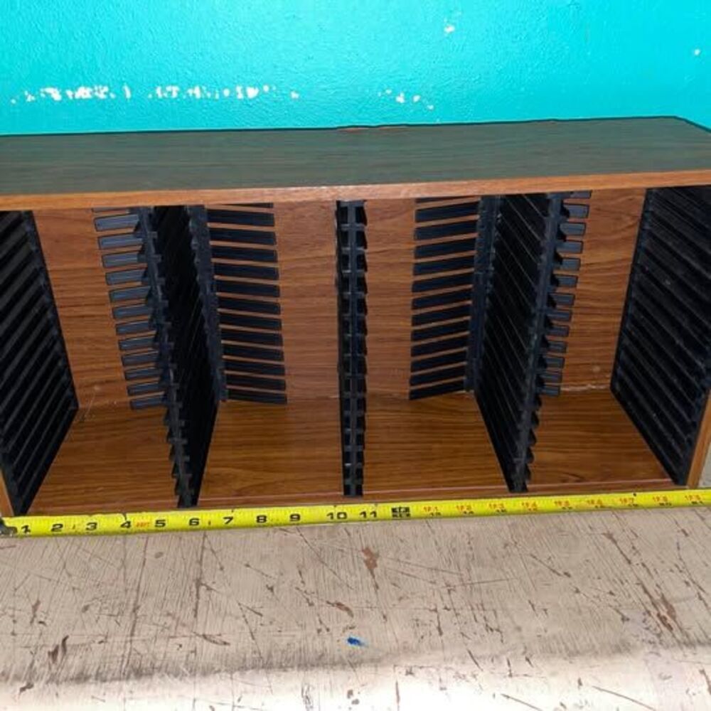 Vintage Faux Wood Cassette Tape Storage Rack